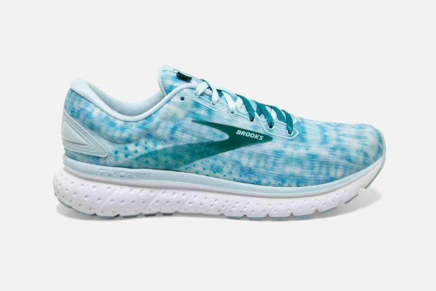 Zapatillas Running Brooks Glycerin 18 Mujer Azules Claro/Turquesa/Blancas Ofertas LTAV93624